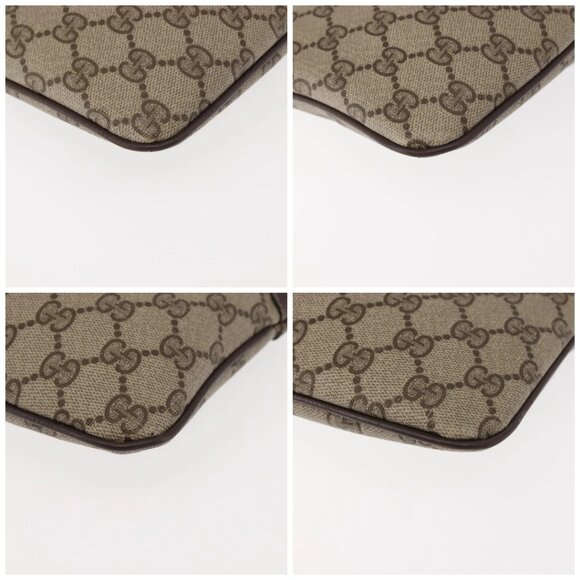 GUCCI GG Supreme Web Sherry Line Bag PVC Beige Gold Red 904 02 047 Auth BA6221 - Picture 14 of 16